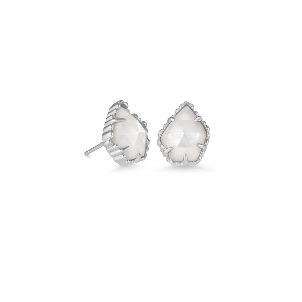 Kendra Scott Tessa Silver Studs in White Pearl